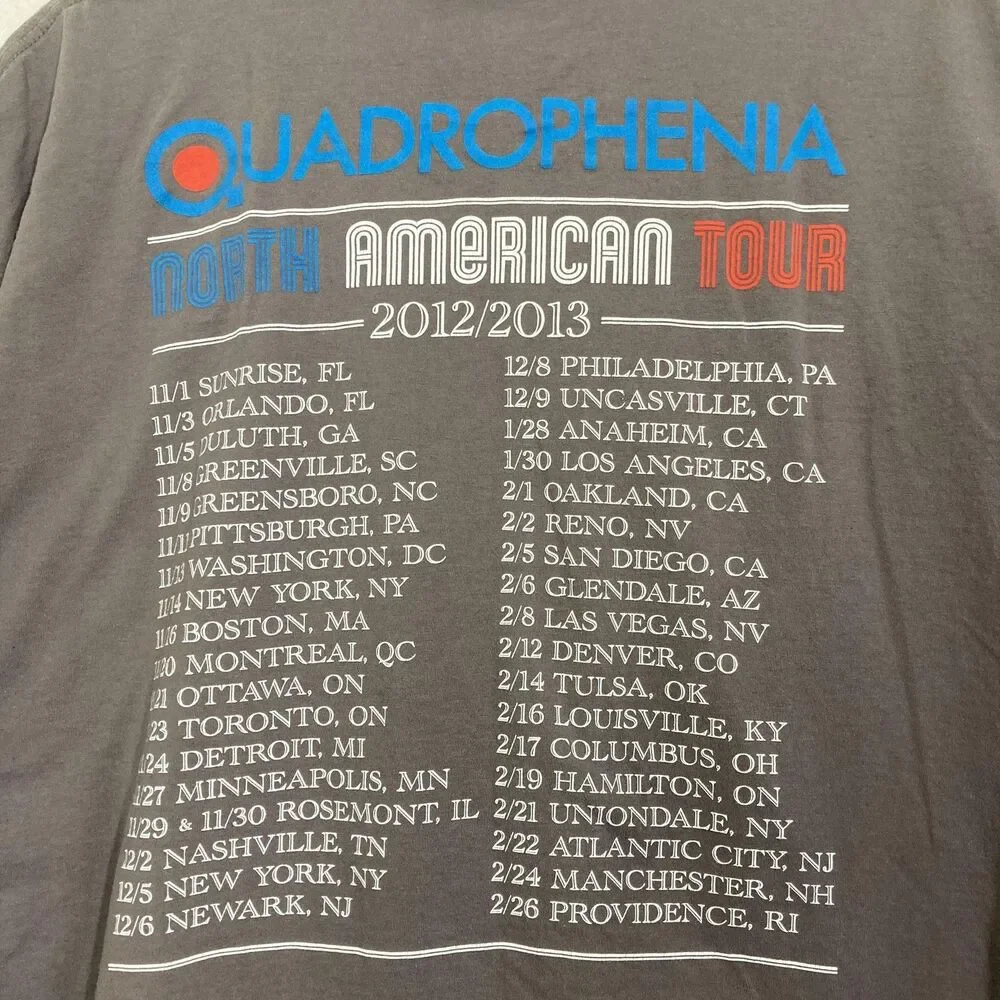 The Who Quadrophenia Shirt Mens XL Gray 2012 2013 Tour Band Rock Tee Graphic - Picture 11 of 16